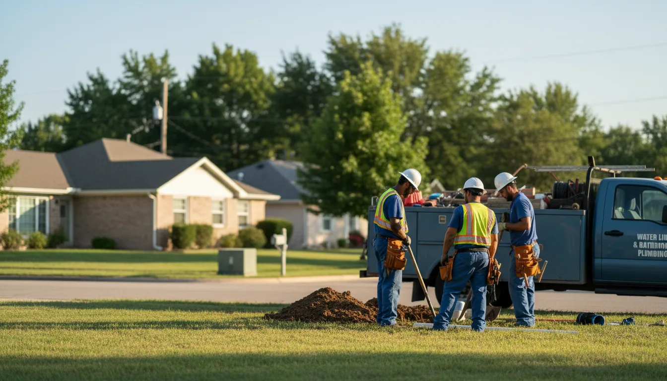 Residential water line and bathroom plumbing service in Enochs, TX